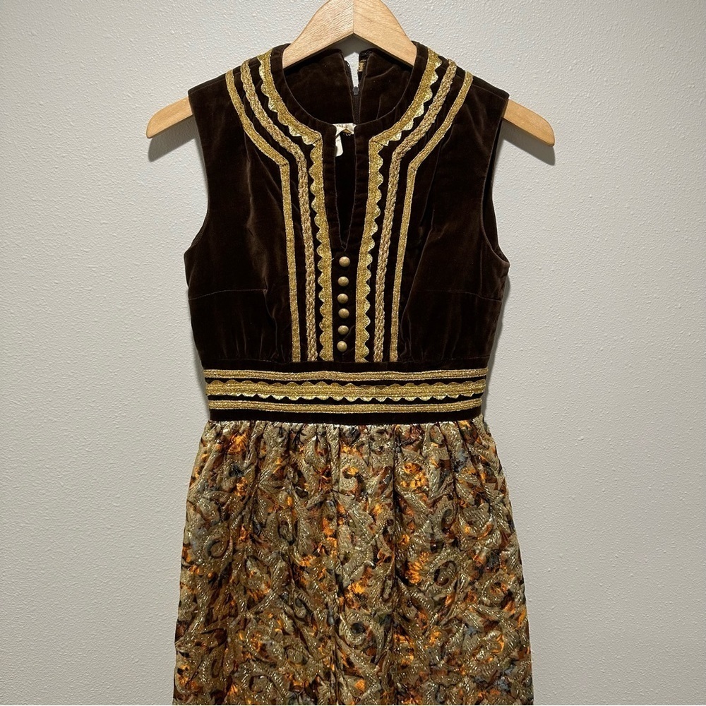 Howard Wolf Vintage Metallic Tapestry Dress